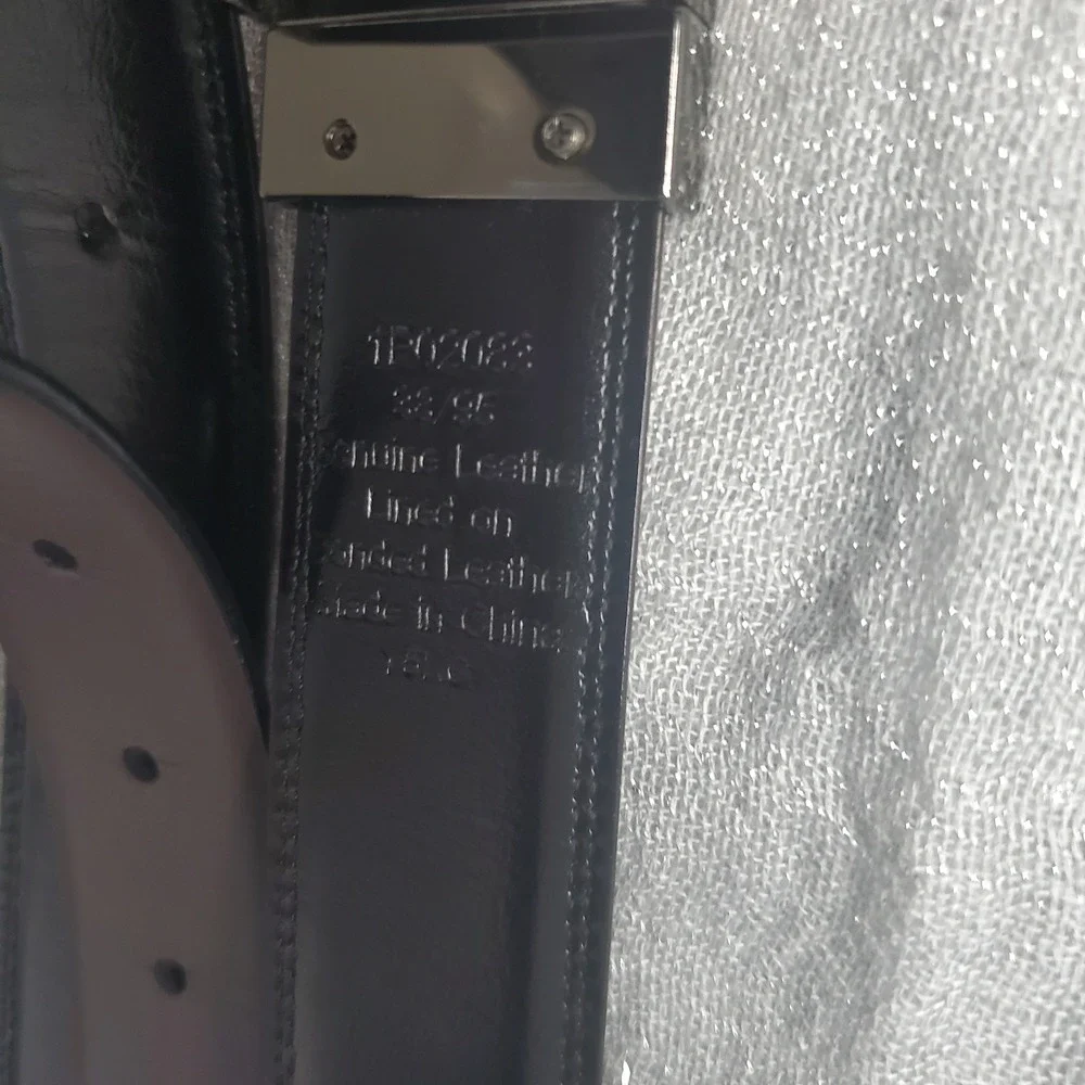 Perry Ellis Mens Leather Belt Set 2-Pack Black Brown Tan‎ Size 38/95